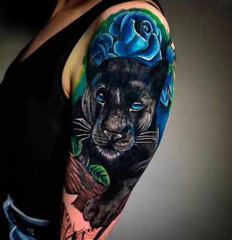 black panther tattoo female|realistic panther tattoos.